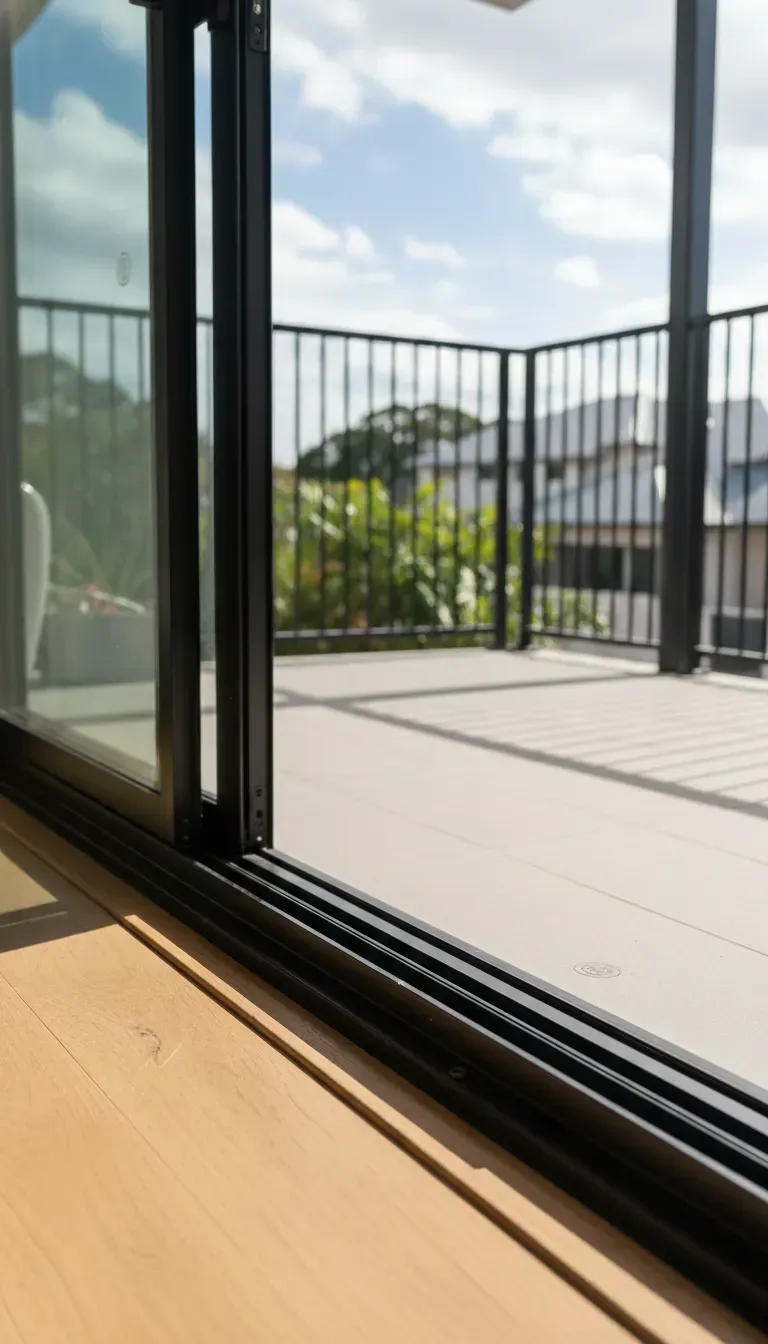 Glass door and slider repairs Teneriffe using compliant safety glass with roller and track servicing.