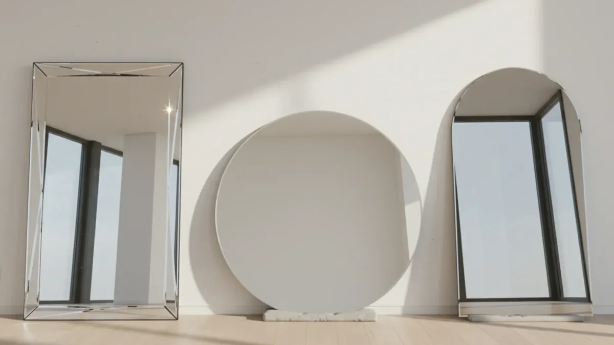 Bespoke mirror glass cut to size Teneriffe with polished or bevelled edges and custom shapes.